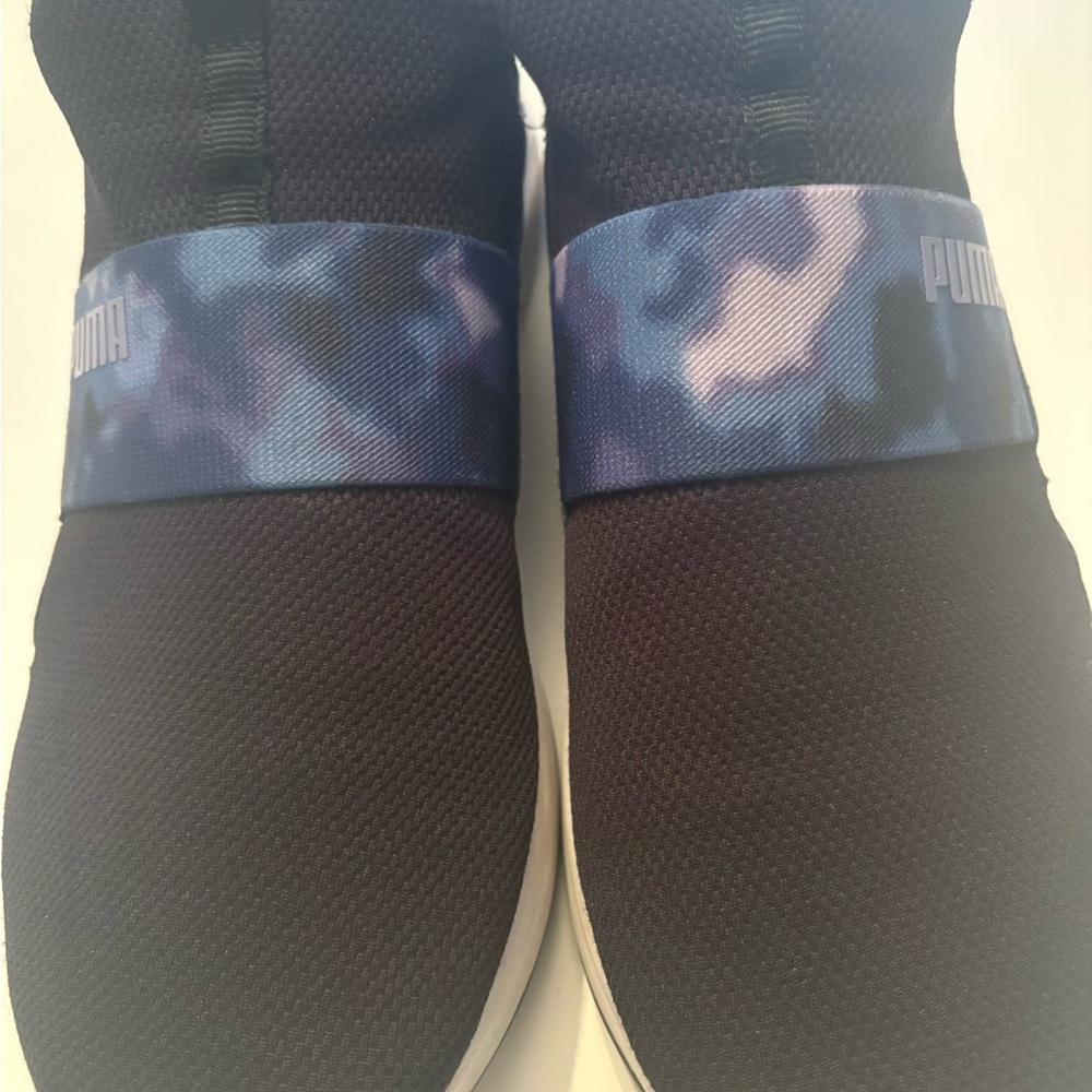 Puma Black Shoes with Blue Camouflage Strap